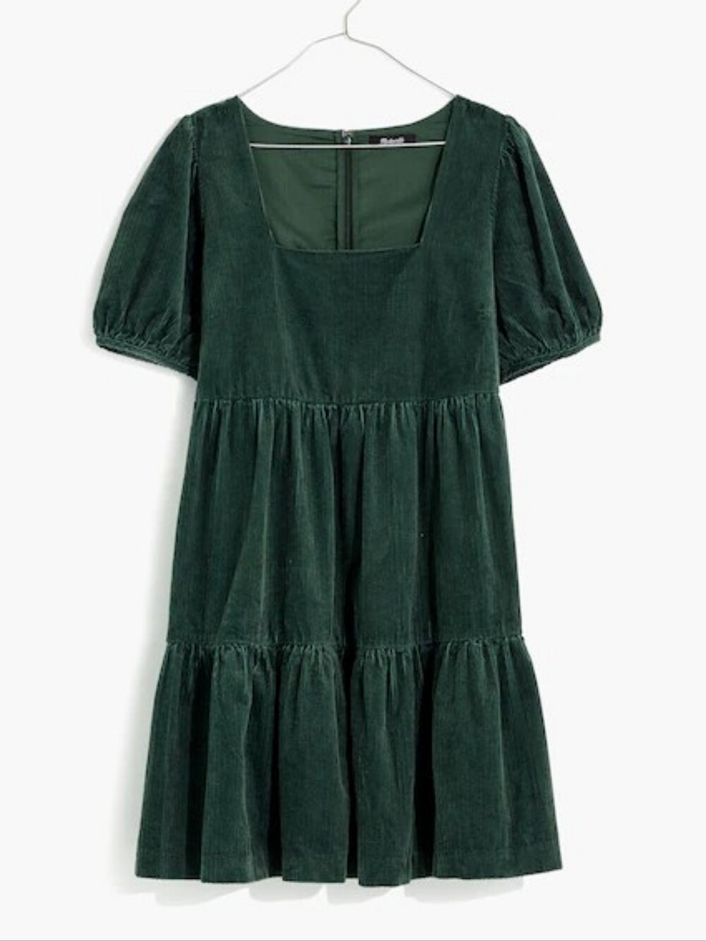 Madewell Corduroy Aidy Squared Neck Tiered Mini Dress